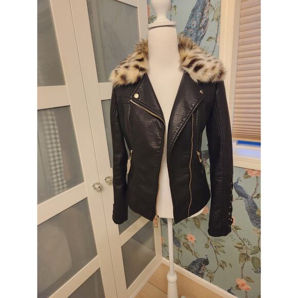 Guess Faux Leather Moto Jacket - S - Picture 3 of 7